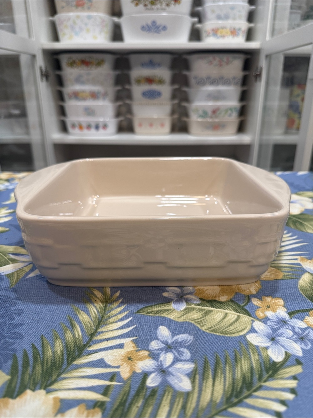 Longaberger Cream Square 8x8 Ceramic Baking Dish